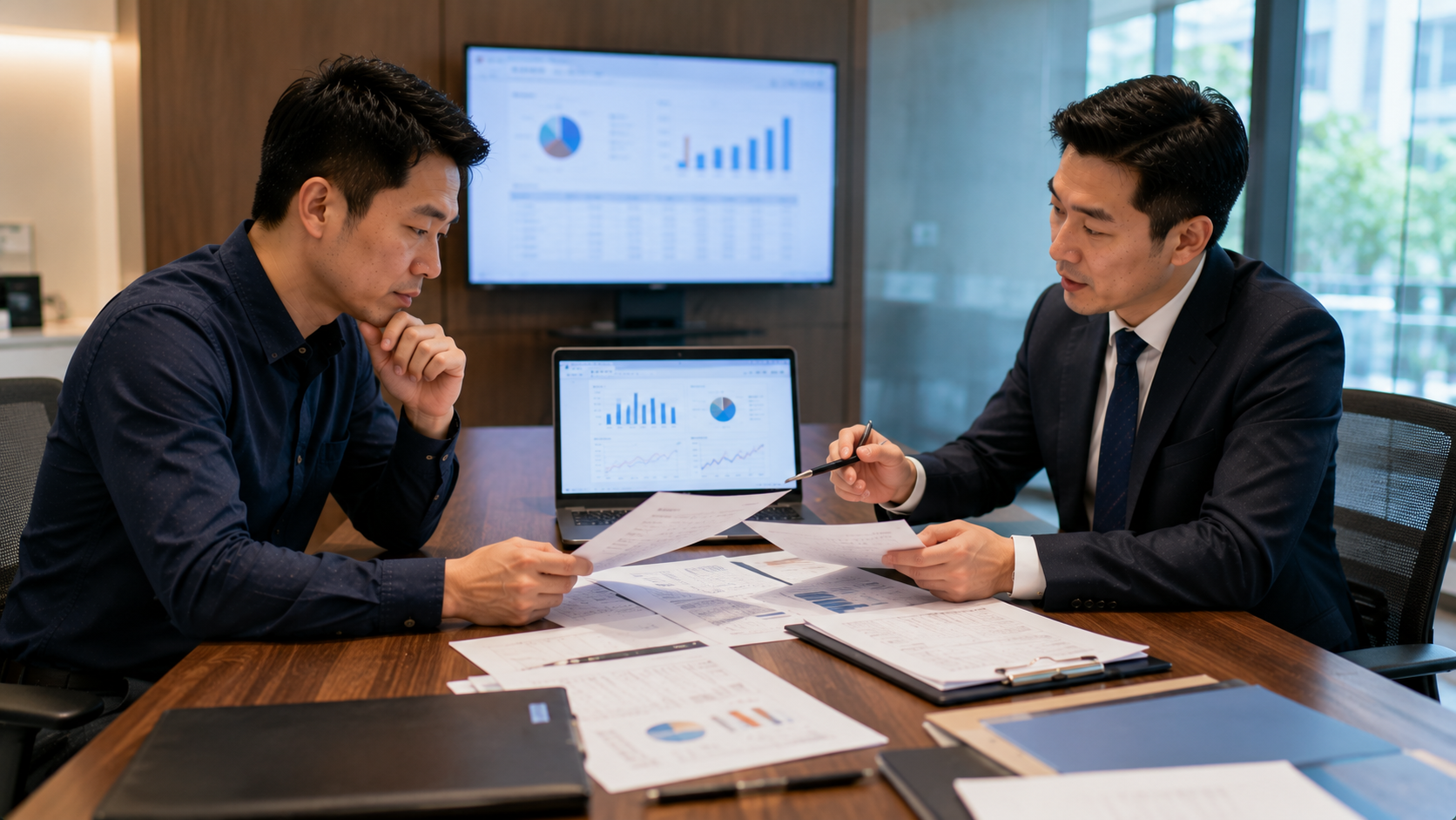企業主與專業顧問討論合法融資方案，降低票貼借款風險並規劃企業資金。