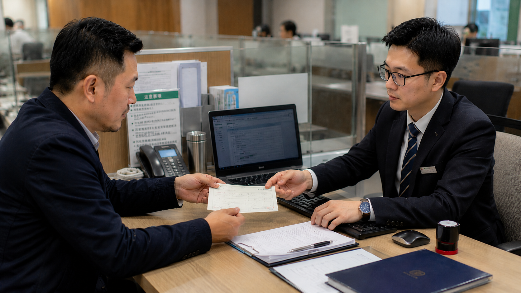 企業辦理票據貼現與支票貼現申請流程示意。