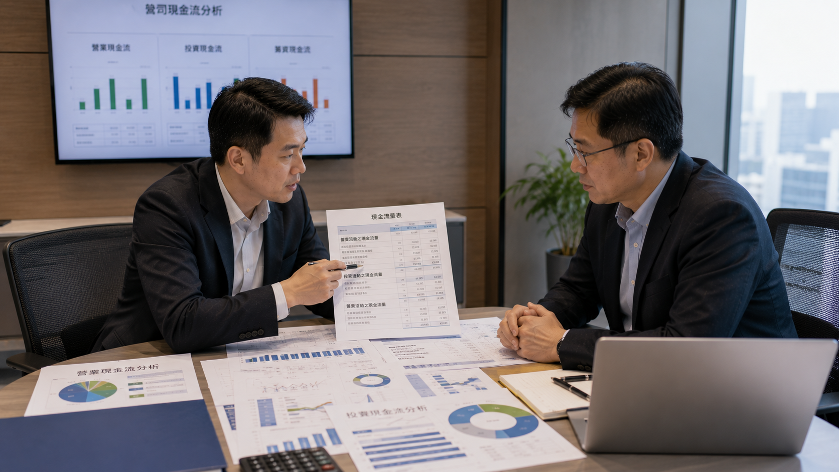 企業財務主管分析公司現金流量表與三大現金流結構，協助企業掌握資金流向與營運規劃。