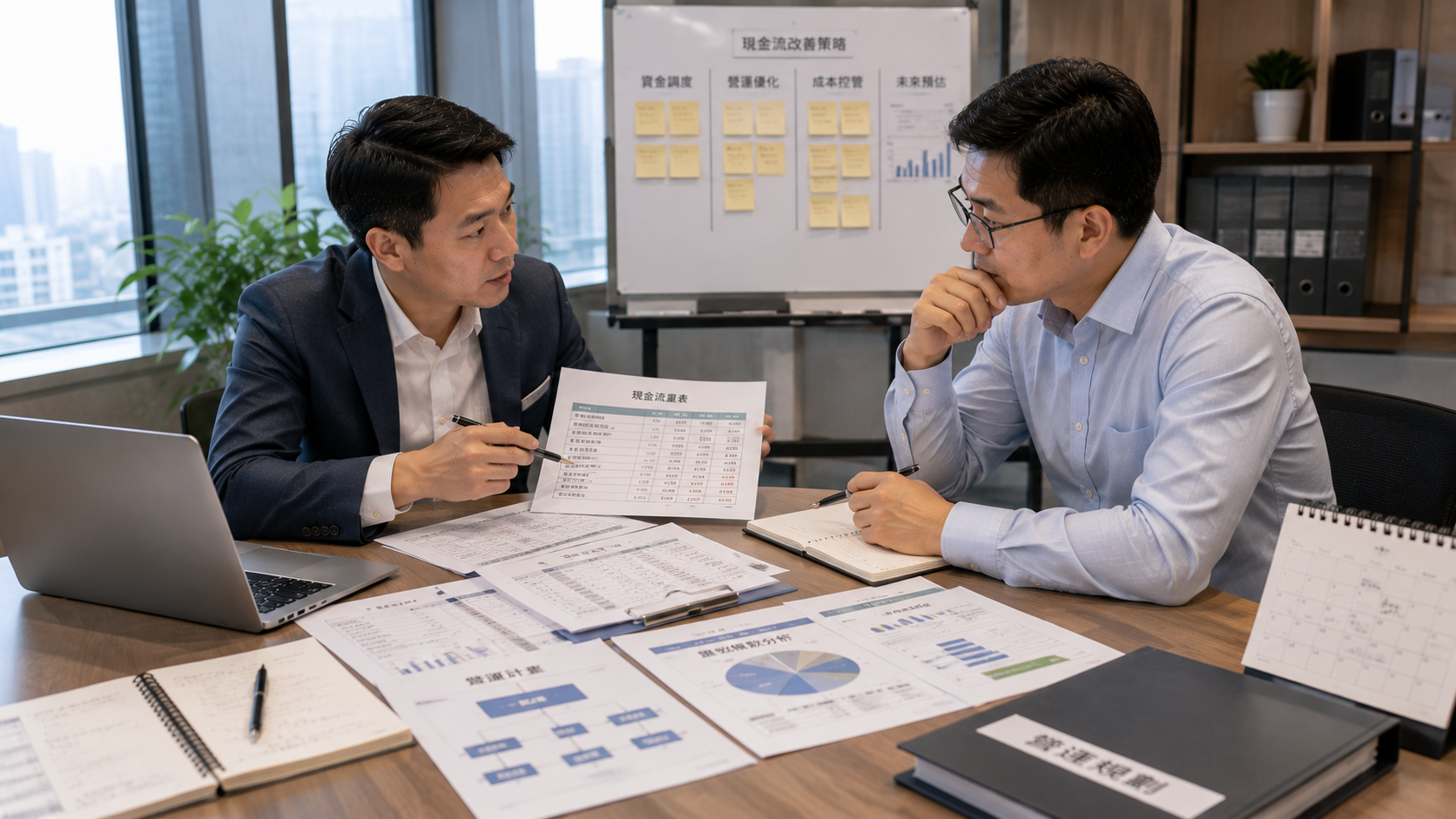 企業主管規劃公司現金流改善方案與資金調度。