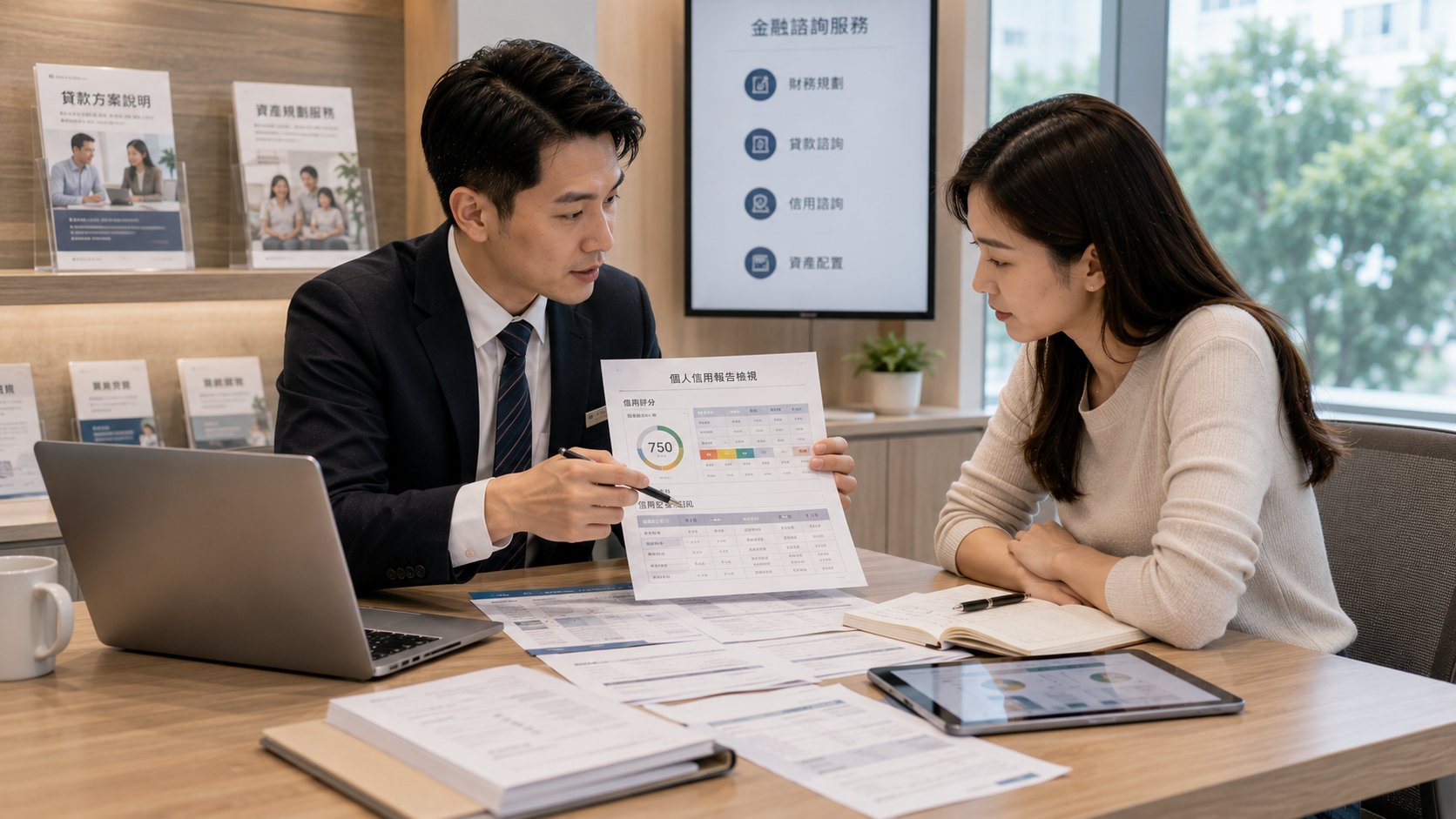 金融顧問協助民眾分析聯徵信用報告並規劃適合的資金方案