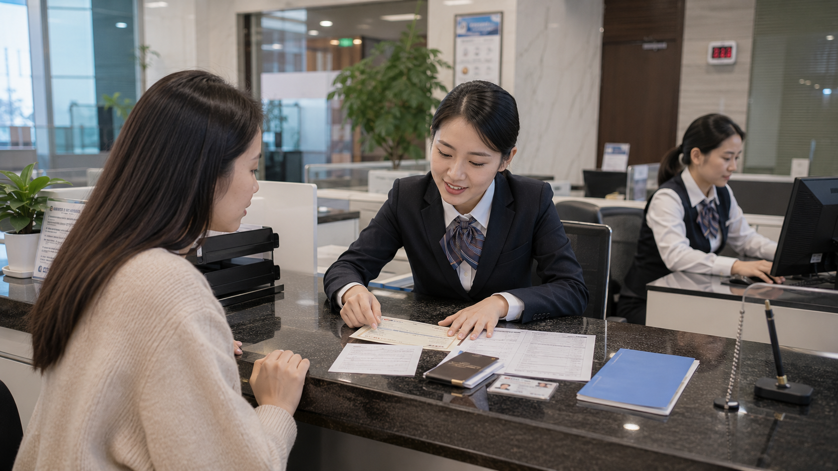 銀行櫃檯辦理支票託收流程