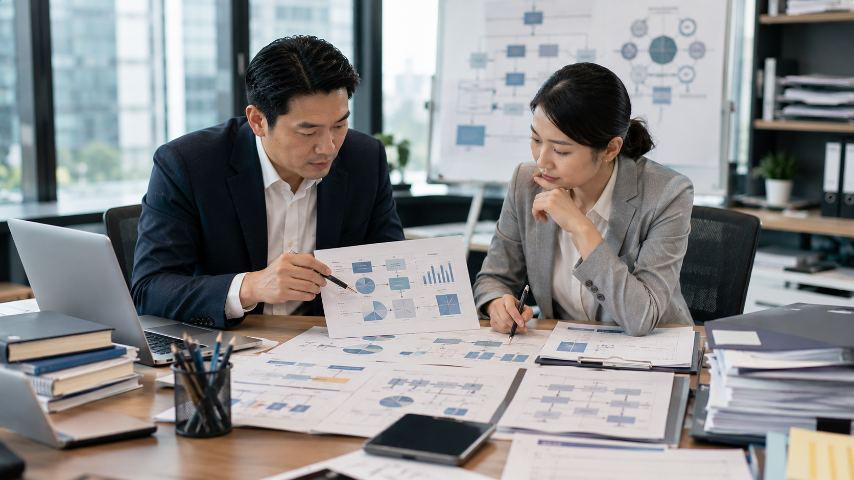 企業管理團隊分析成本結構並討論公司節省成本方法