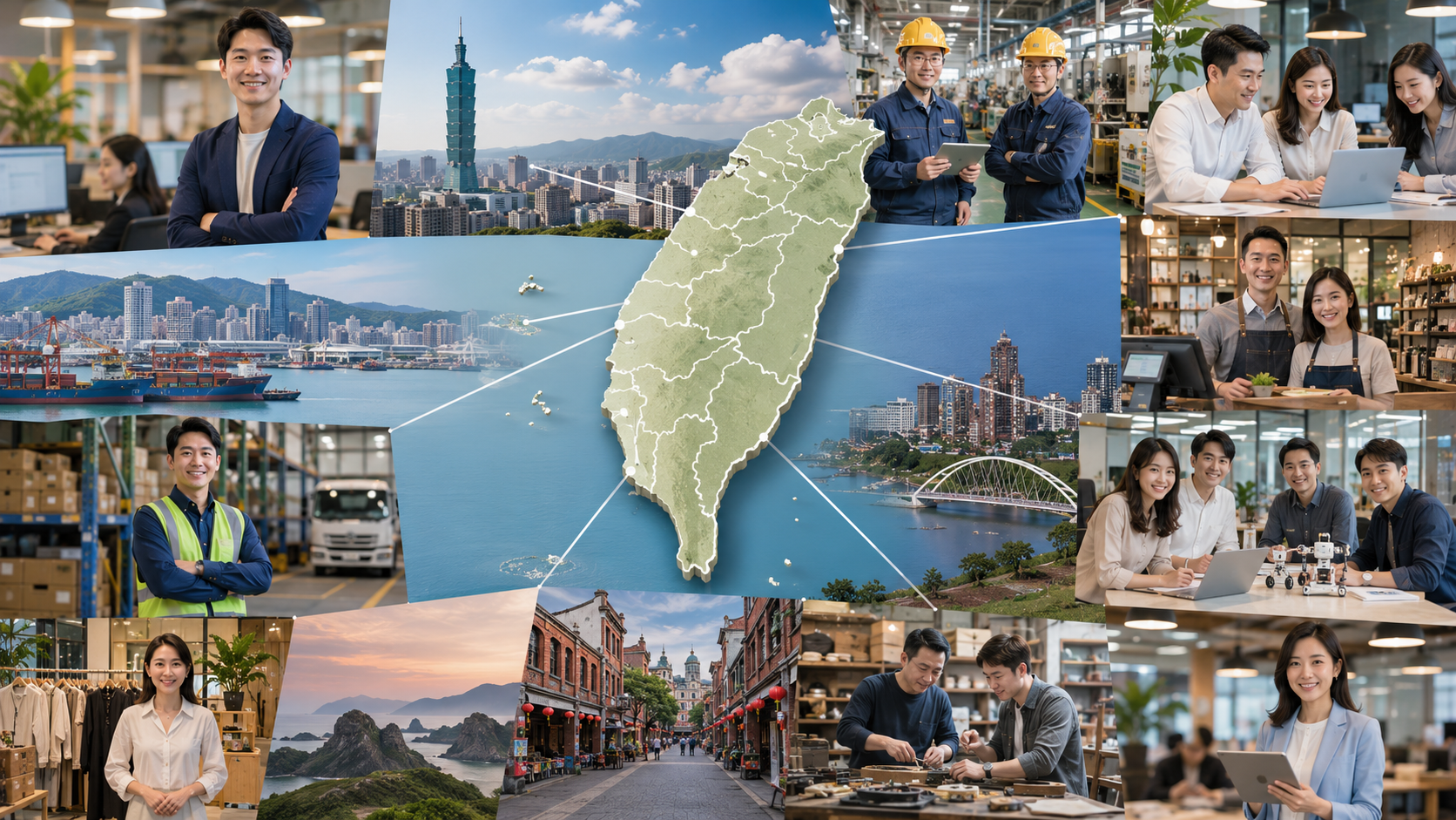各縣市中小企業家數與產業分布概念