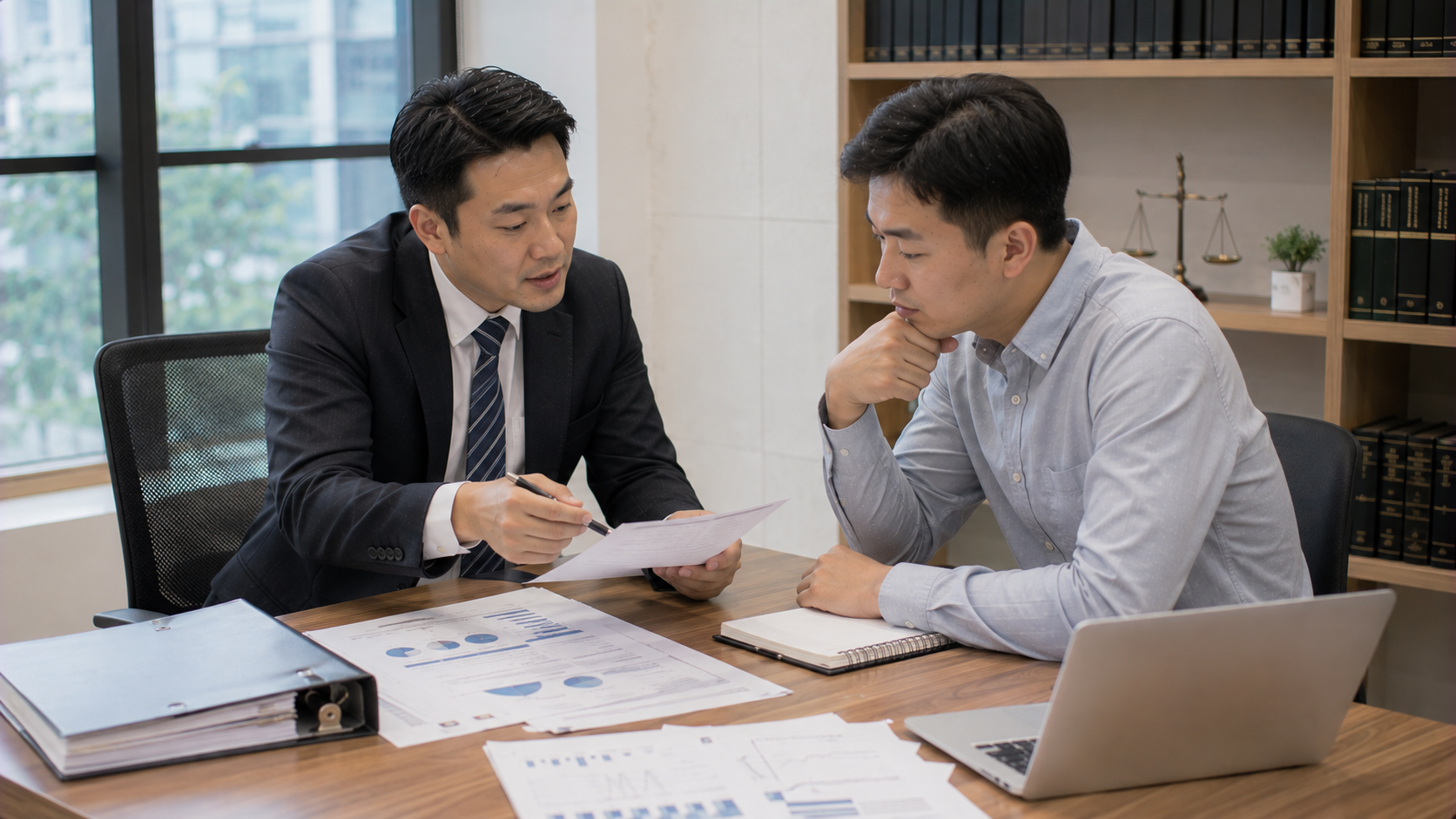 民眾與專業顧問檢視收入、支出及債務資料，規劃合法債務處理方式與財務重建方向。