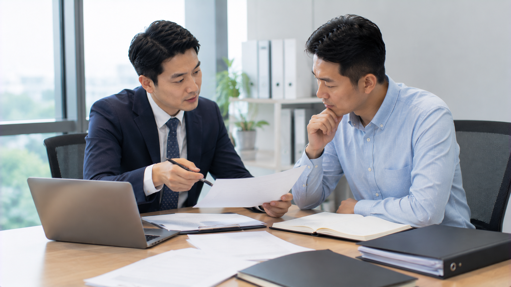 亞洲企業主與專業貸款顧問共同比較不同合法貸款方案，仔細閱讀契約與費用說明，規劃適合的資金方案。