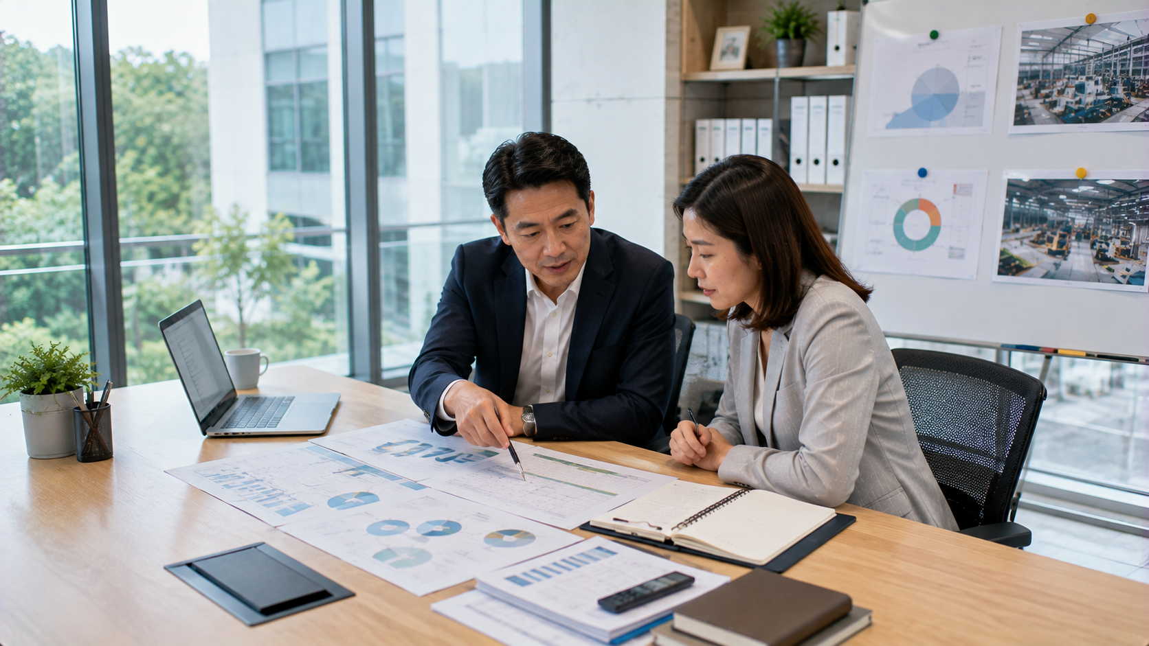 企業管理者與財務人員討論營運週轉金規劃及現金流管理策略