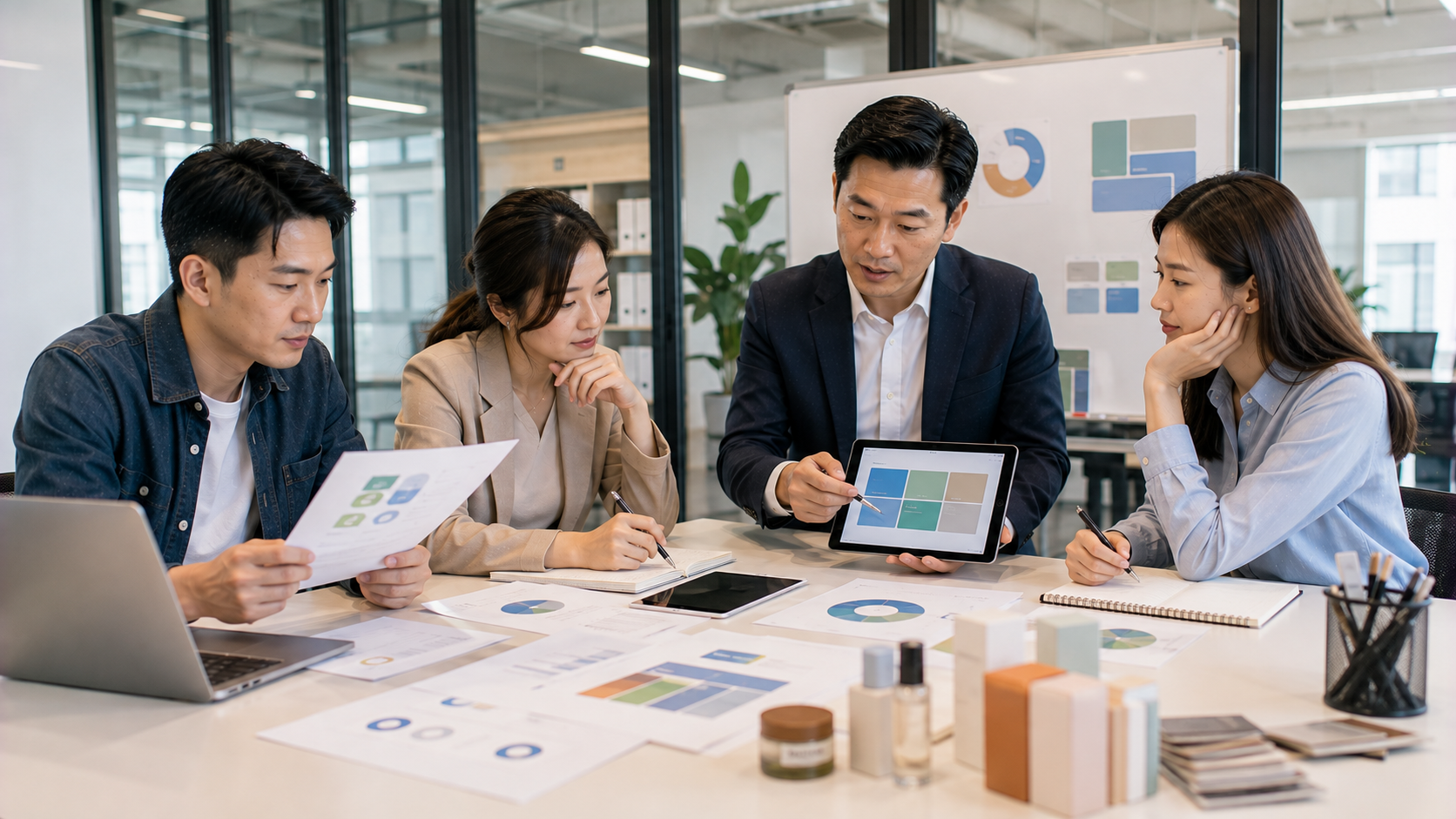 創業團隊與專業顧問討論營運資金缺口及企業融資方案，規劃下一階段資金配置