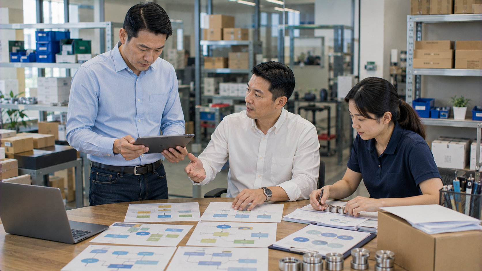 台灣中小企業主與財務顧問完成銀行調節後共同規劃企業現金流與營運資金