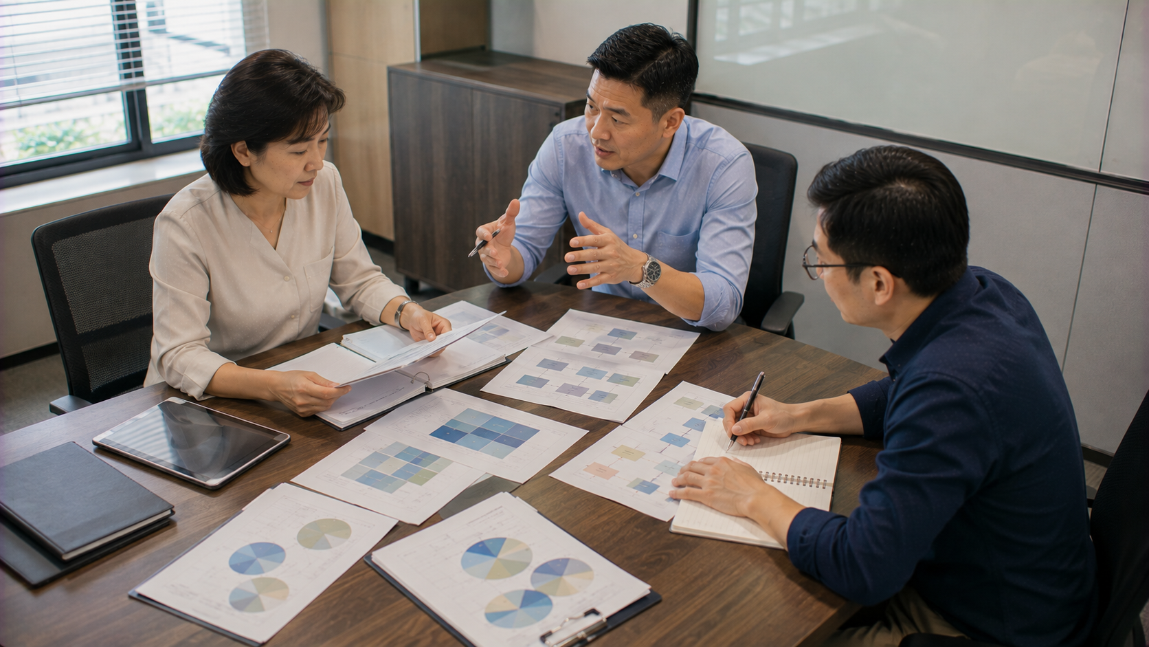 台灣中小企業團隊依財務比率與現金流狀況討論營運資金規劃