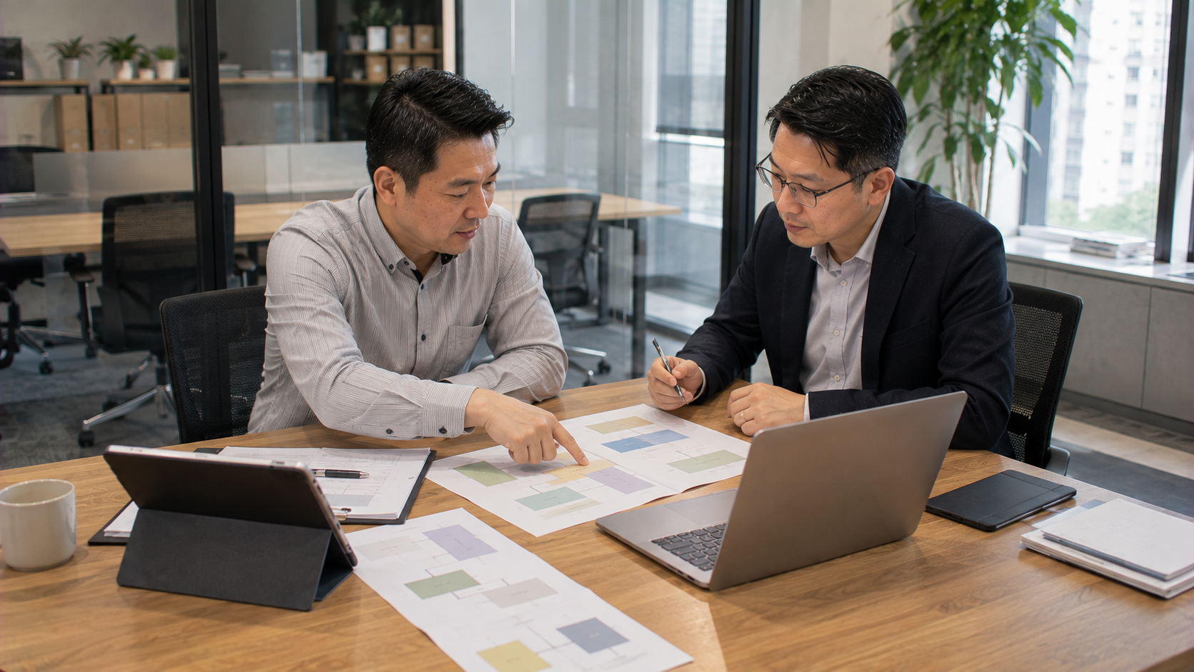 台灣中小企業負責人與財務顧問分析營業成本並討論企業營運與資金規劃