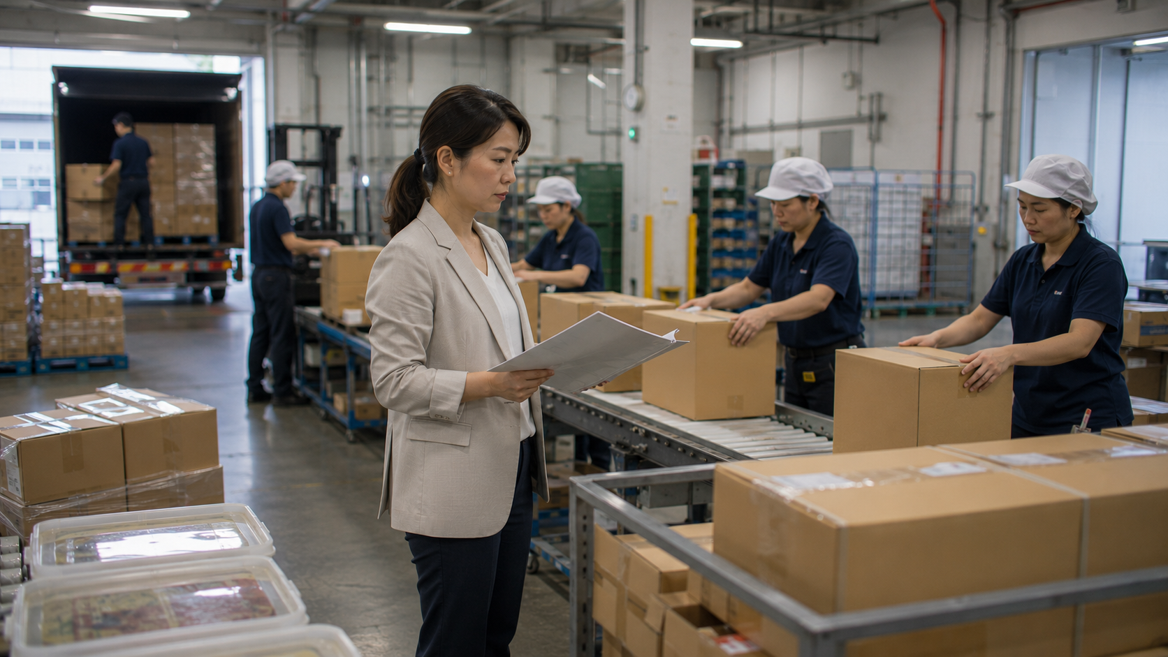 台灣企業出貨現場以訂單、庫存與收款流程呈現營業活動現金流量形成方式