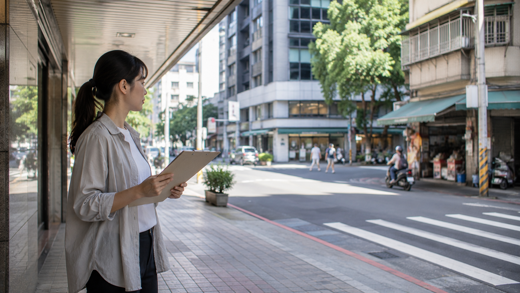 創業準備階段進行商圈市場調查與開店店址評估的台灣創業者