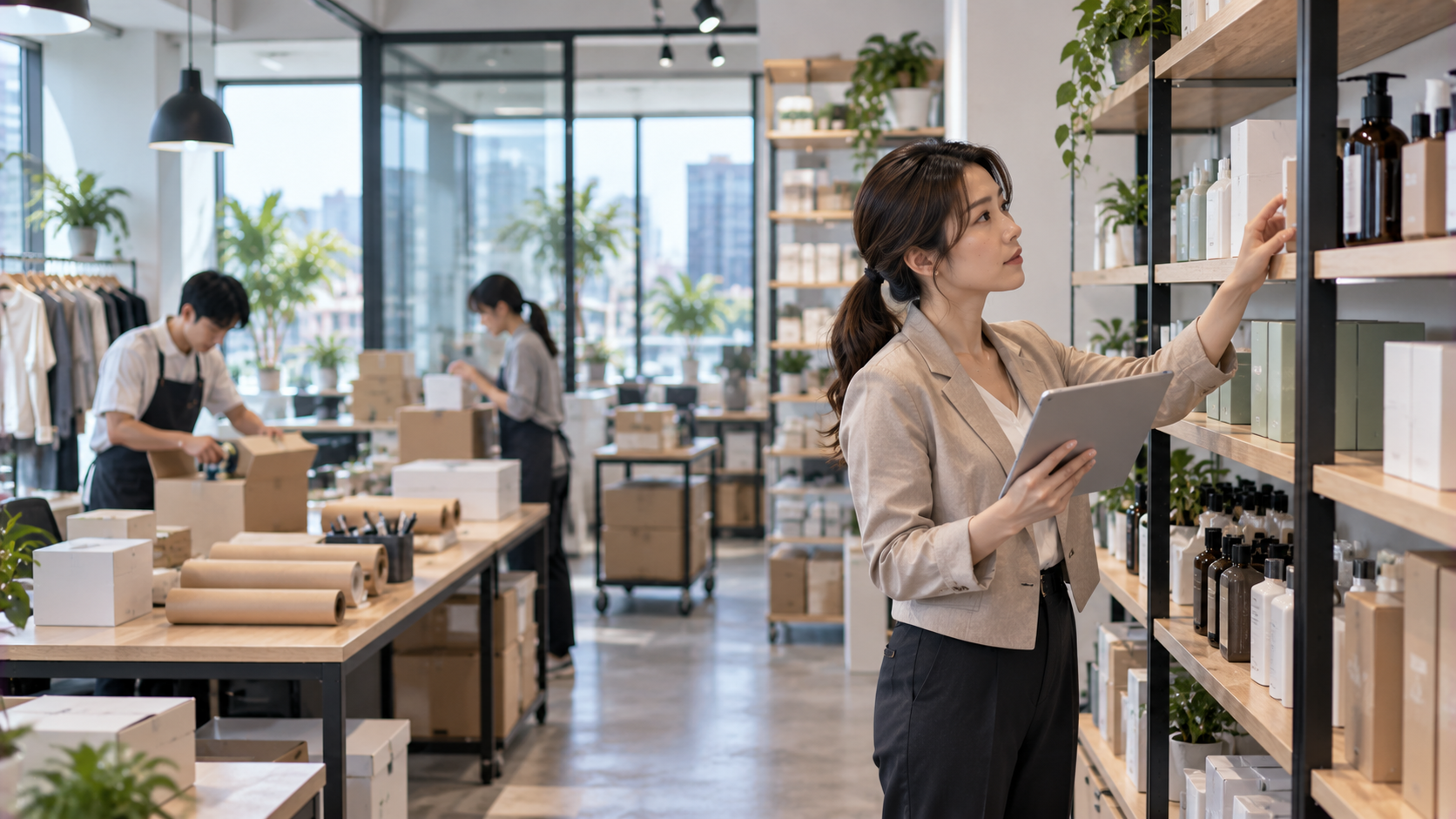 股份有限公司成立後由企業經營者盤點營運與資金需求的辦公室情境