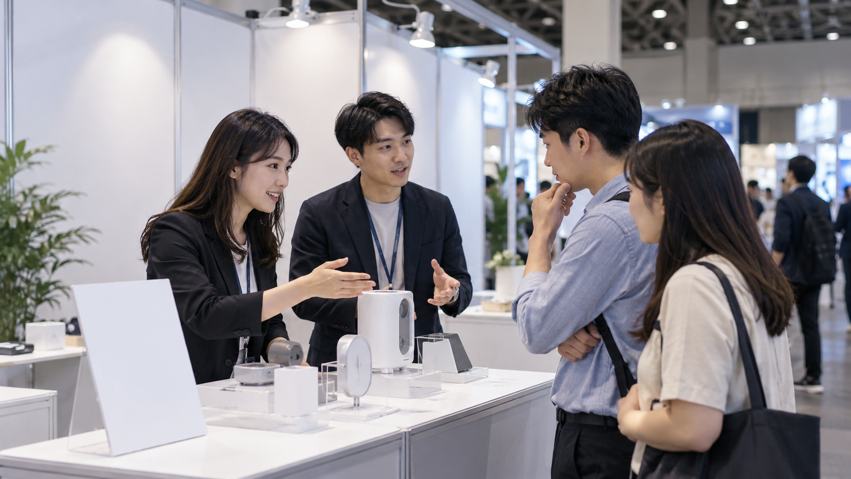 新創企業負責人在產品工作空間盤點訂單與營運需求，規劃得獎後的下一階段發展
